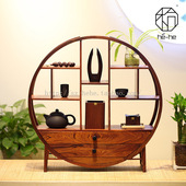 多宝阁酸枝木展示架置物架带抽屉古玩把件架 小博古架实木中式 包邮