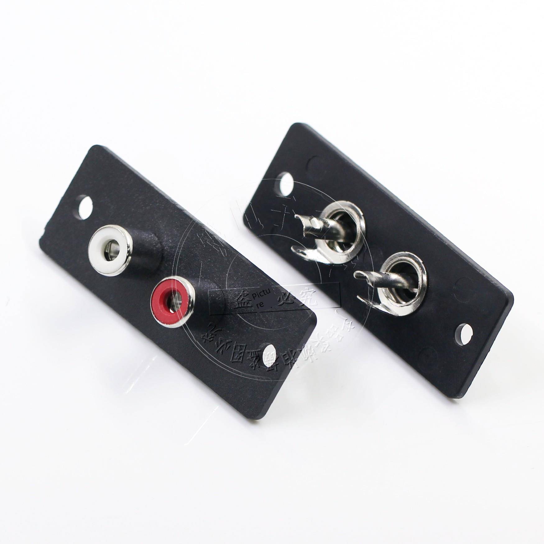 AV2-8.4-4带板 53*17 AV同芯座 4脚RCA座二孔PCB焊接式视频莲花座