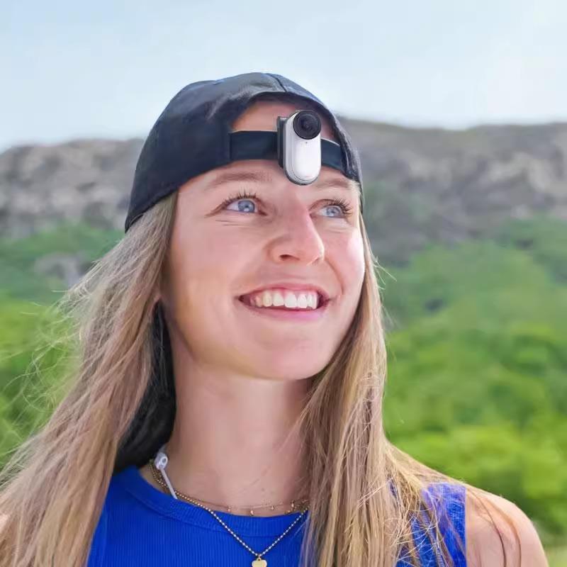 Insta360 Go3/3S原装express帽沿固定夹磁性支架360度可调相机配件