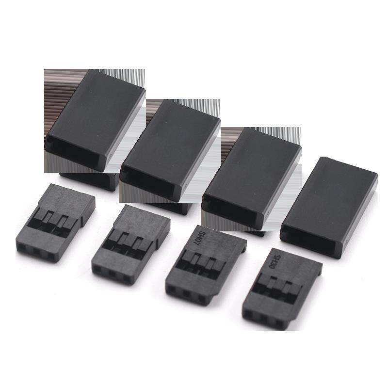 杜邦胶壳防反插3P正角斜角外壳护套2.54mm公母簧片航模型舵机