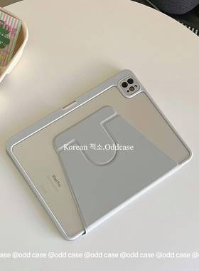 odd 极简风「灰色旋转360」横竖/书本式2024air6/11寸/10.9全包硬壳软边pro11翻盖支架mini6/9.7/10.2/3/12.9