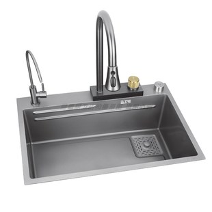 厨房飞雨水槽304不锈钢多功能手工子母单槽双槽洗碗盆水池洗菜盆