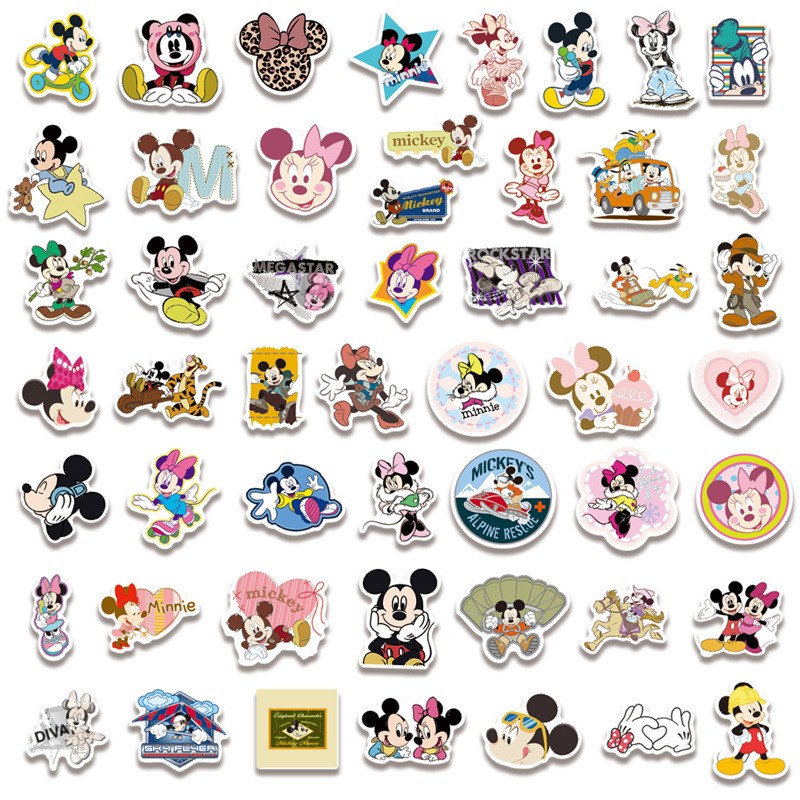 50张DSN米老鼠米奇米妮童话卡通周边创意益智贴纸装饰笔记本头盔
