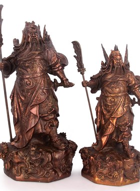 天御阁九龙关公像摆件大号纯铜武财神关二爷财神爷佛像招财工艺品