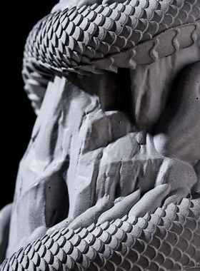 中式龙柱摆件鱼缸造景石桌面装饰品茶宠招财龙年摆件入户玄关家居