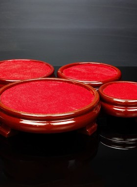 圆木底座工艺品木托摆件大小号舍利塔底座琉璃圆托盘奖杯酒柜底盘