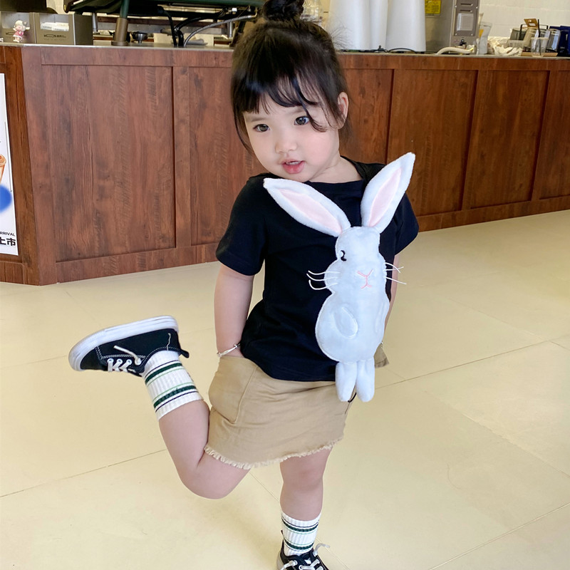可爱立体动物小兔子衣服女童T恤T恤