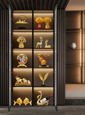 新中式高档套装家居玄关摆件客厅电视柜轻奢风办公室酒柜装饰品