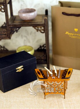 迷你扬琴模型民乐古筝模型送男女朋友老师客户中国民族特色礼物