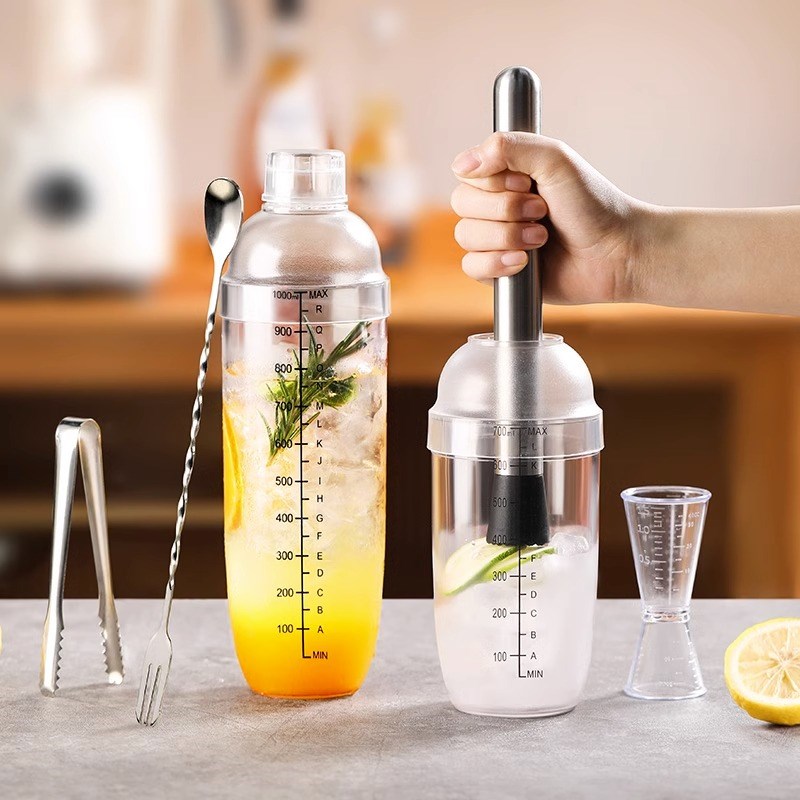 雪克杯手打柠檬茶制作饮品工具全套奶茶店专用暴打捣汁棒手法摇壶