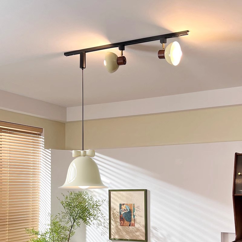 侘寂复古风可移位轨道射灯新款中古风餐厅吧台岛台服装店商用吊灯