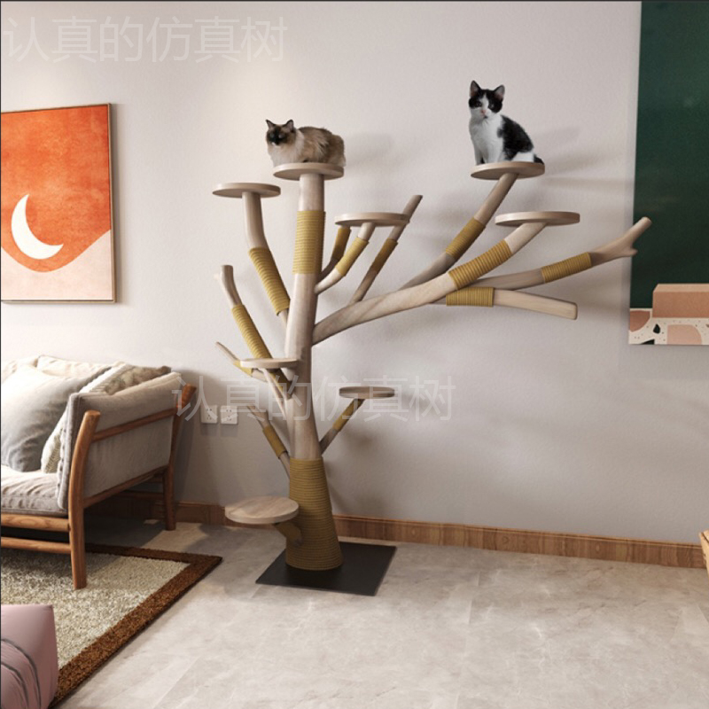 网红实木猫爬架猫树耐磨不粘毛原木枯树树干大型定制宠物猫玩具