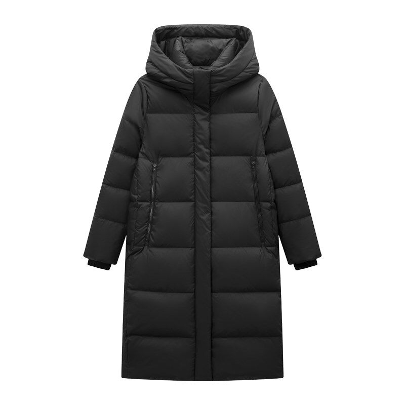 奈格薇儿小个子黑色羽绒服女冬季2024新款气质高级感防风长款外套