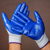 劳保手套丁晴耐磨橡胶手套浸胶防护防护手套防水防滑塑胶工作劳动