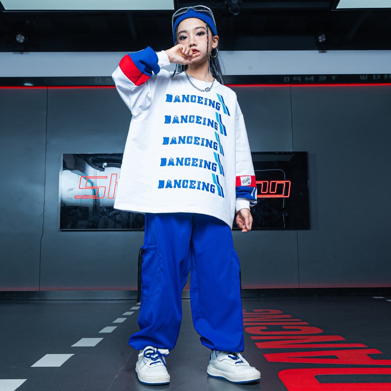 西海岸儿童街舞潮服架子鼓模特HIPHOP演出服少儿酷炫春秋长袖套装