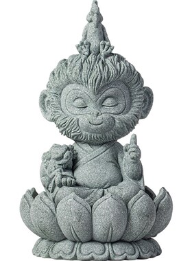 创意卧龙凤雏悟空茶宠摆件国潮齐天大圣孙悟空鱼缸造景桌面装饰品