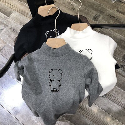 新款秋冬装长袖T恤男女童加绒加厚德绒2024上衣服儿童保暖打底衫