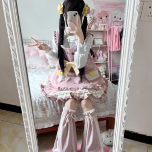 现货【抱抱熊】lolita原创春款可爱萝莉软妹日常背带裙洛丽塔cos
