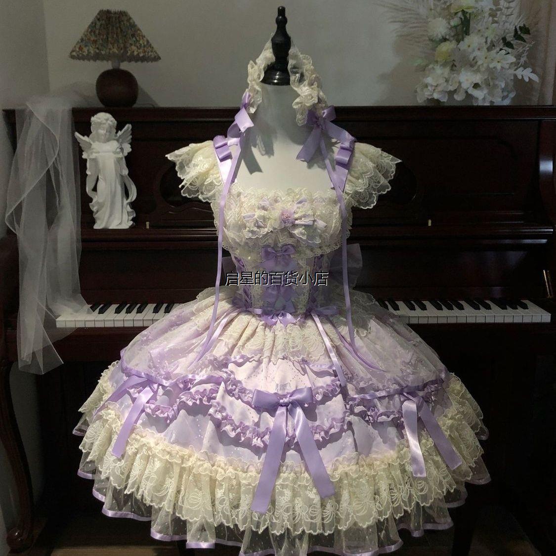 ~白糖少女原创设计新品Lolita洋装芭蕾风jsk吊带连衣裙