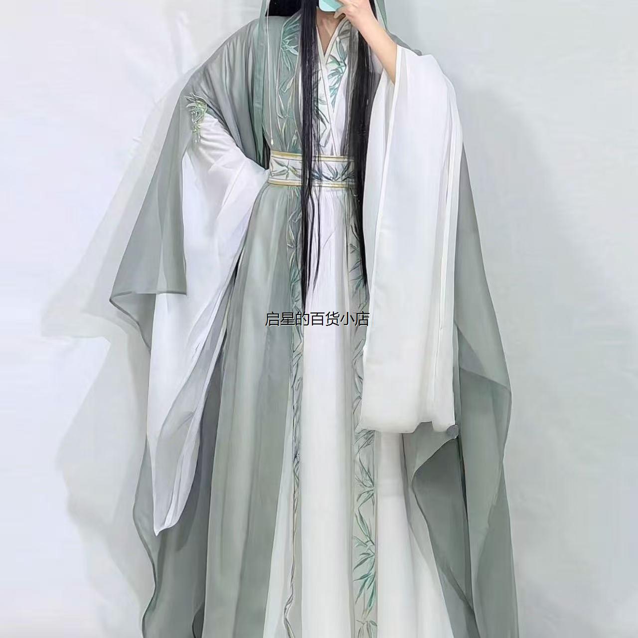 古风万用绿白cosplay服可