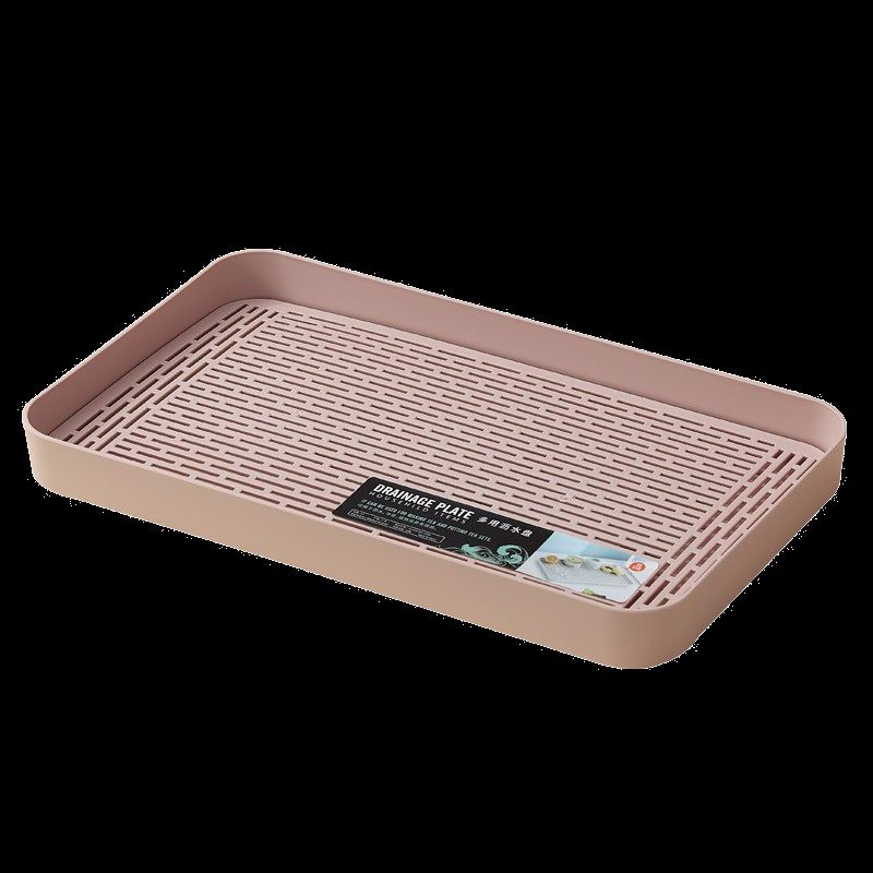 双层沥水盘塑料长方形家用杯子放置盘沥水架客厅果盘茶水托盘茶盘