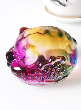 水晶小猪摆件水晶工艺品桌面摆设创意家居玄关摆件开业礼品可爱
