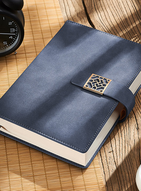简约笔记本子商务A5超厚复古高档皮面加厚大学生日记本办公工作会