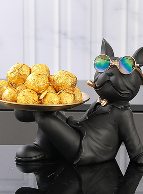 法斗犬狗狗挂钩桌面收纳创意玄关挂放钥匙架首饰摆件装饰家用门口