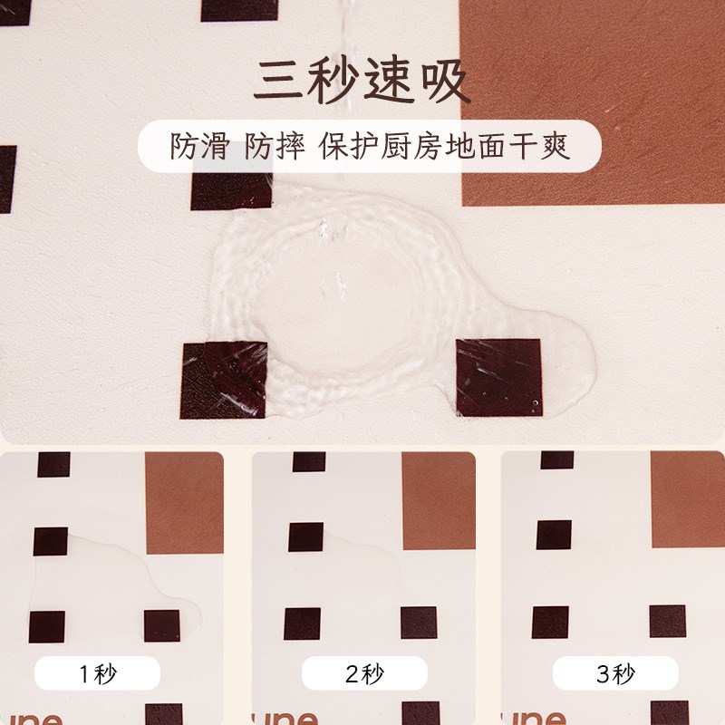 太空硅防污厨房地垫2025新款防滑防油可擦免洗脚垫吸水垫防水地毯