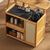 移动小茶桌家用茶台实木茶车烧水壶一体茶水柜带轮茶边几功夫茶盘