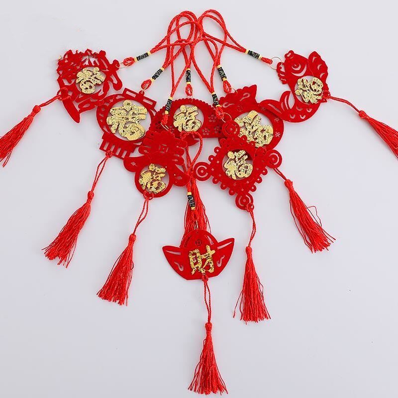 挂树上的小红包盆景盆栽挂件新年春节发财树挂绳红包挂饰装饰布置