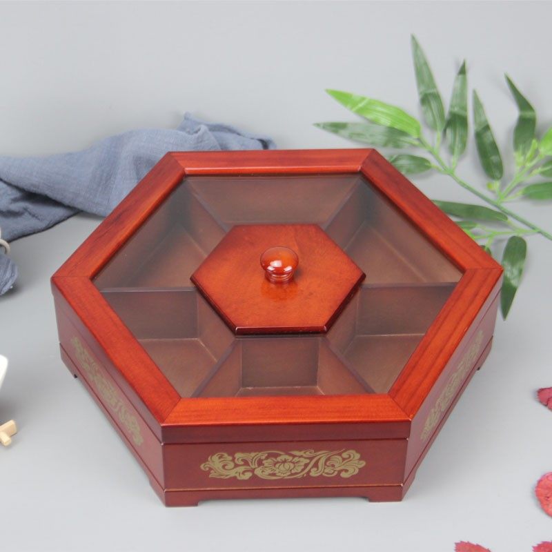 实木分格带盖瓜子零食结婚干果盒创意家用客厅双层旋转点心盘定制,餐饮具,果盆/果盘/果篮,淘宝优惠券,粉丝福利购,淘宝优惠卷