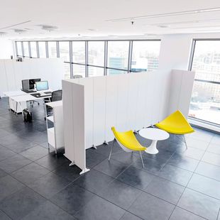 可定制纯白色现代简约移动折叠酒店办公室公司LOGO屏风隔断背景墙