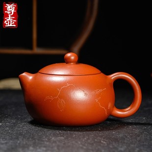 尊壶宜兴纯全手工西施紫砂壶名家捡漏原矿刻绘朱泥家用泡茶壶茶具