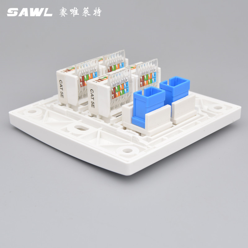 2光纤口网络型四位免打电脑网线加口C光钎宽带墙壁插座