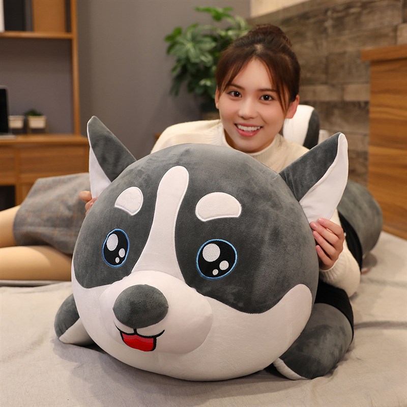 哈士奇爱靠垫大号床头靠枕靠垫抱枕床上陪你睡觉男生长条枕女生