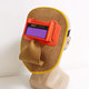 全自动变光电焊面罩焊工烧焊防烤护脸部防飞溅头戴式 牛皮焊帽