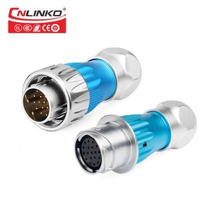 凌科金属旋转卡扣式防水公母对接航空连接器接插件