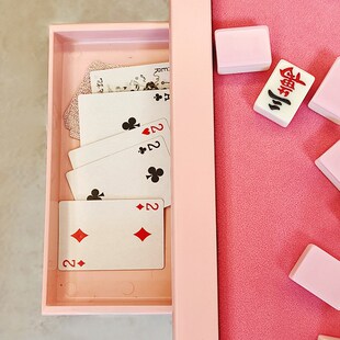 粉色麻将桌宿舍棋牌桌型稳固轻便现代手搓麻雀台
