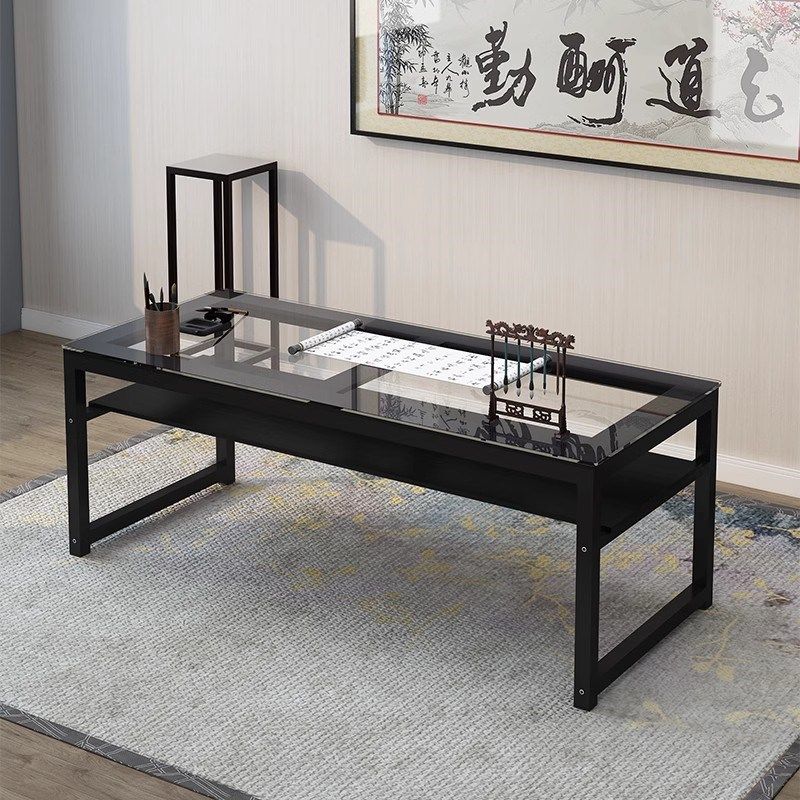 书法桌子书画桌家用钢化玻璃层培训辅导绘画桌毛笔写字台电脑桌,住宅家具,电脑桌,淘宝优惠券,粉丝福利购,淘宝优惠卷