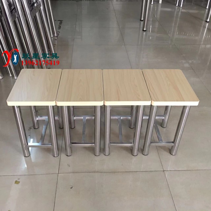 不锈钢餐桌椅中式快餐学校学生员工饭堂桌椅分体4人6人组合式