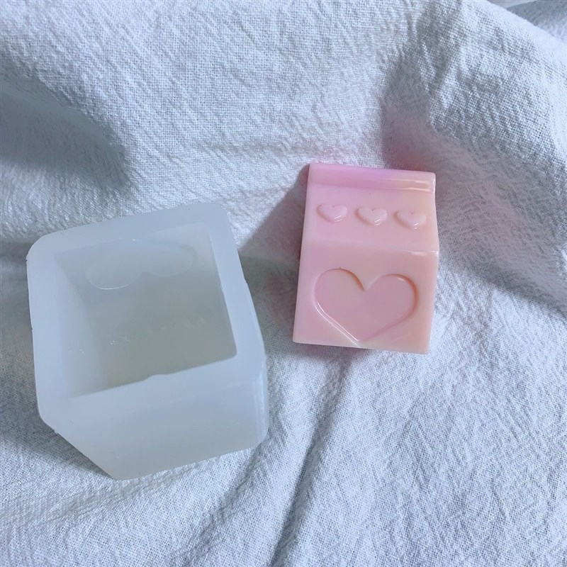 牛奶盒捏捏硅胶模具食品级1:1DIY香薰蜡烛 肥皂石膏巧克力模具