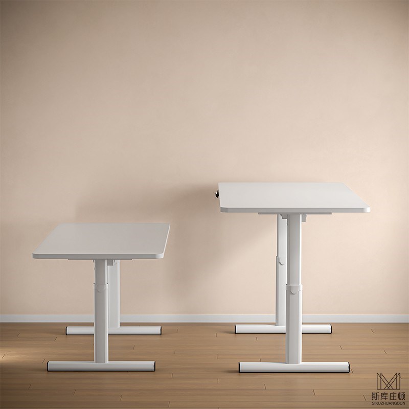 电脑桌电动升降桌白色桌腿写字桌工作台家用书桌智能办公桌学习桌
