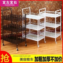 美容院小推车客厅专用铁架抽屉高档火罐玻璃拔罐欧式仪器耐用棕色