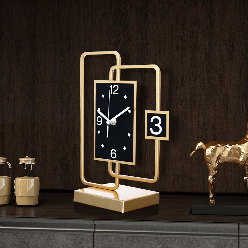 座钟客厅家用时尚酒柜现代坐钟摆件个性创意高端大气台式钟表