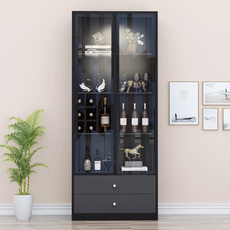 酒柜现代靠墙电视边柜柜落地式玻璃柜家用欧式客厅小酒柜,住宅家具,酒柜,淘宝优惠券,粉丝福利购,淘宝优惠卷