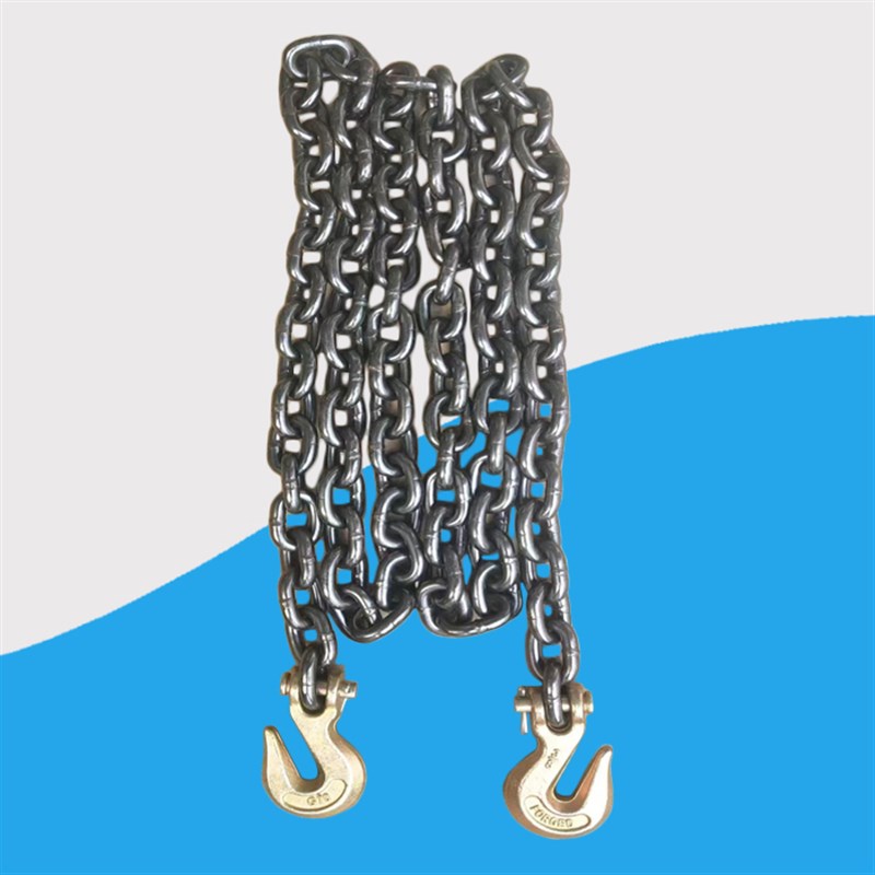 链条抓钩吊具起重捆绑拉收紧铁链子头两边搬运装货勾拖车2米m5