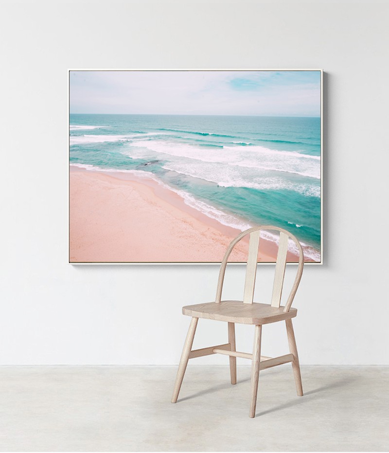 粉色沙滩大海挂画客厅沙发背景墙风景装饰画走廊玄关卧室餐厅壁画