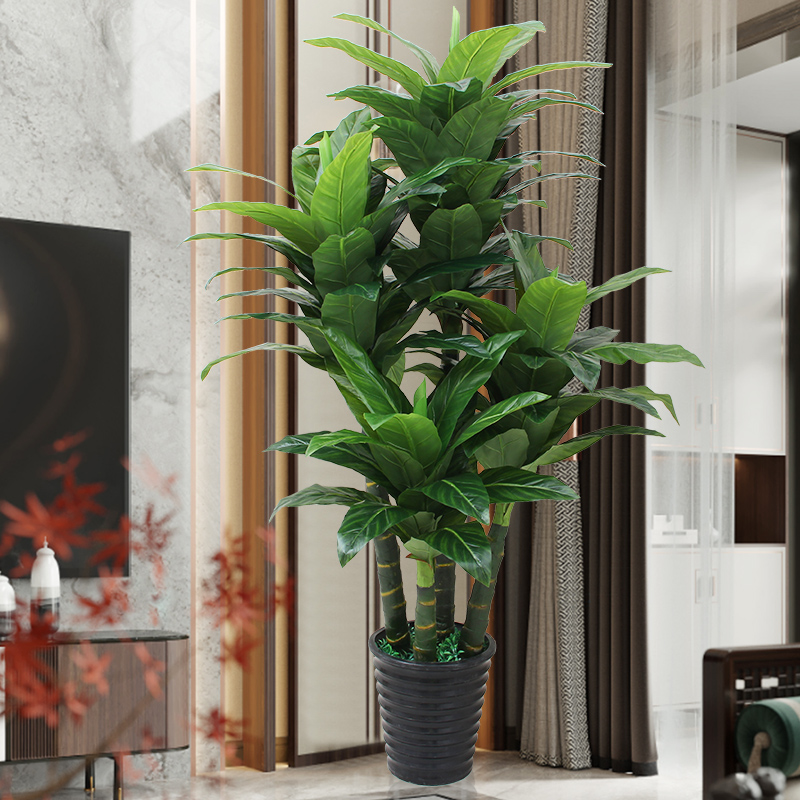 室内仿真绿植高品质假散尾葵办公室客厅摆件大型葵树落地仿生植物