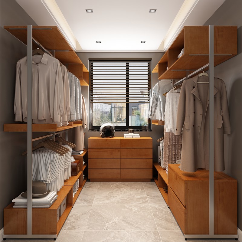 金属衣柜2025新款爆款家用卧室全壁挂式衣帽间实木定制钢架开放式